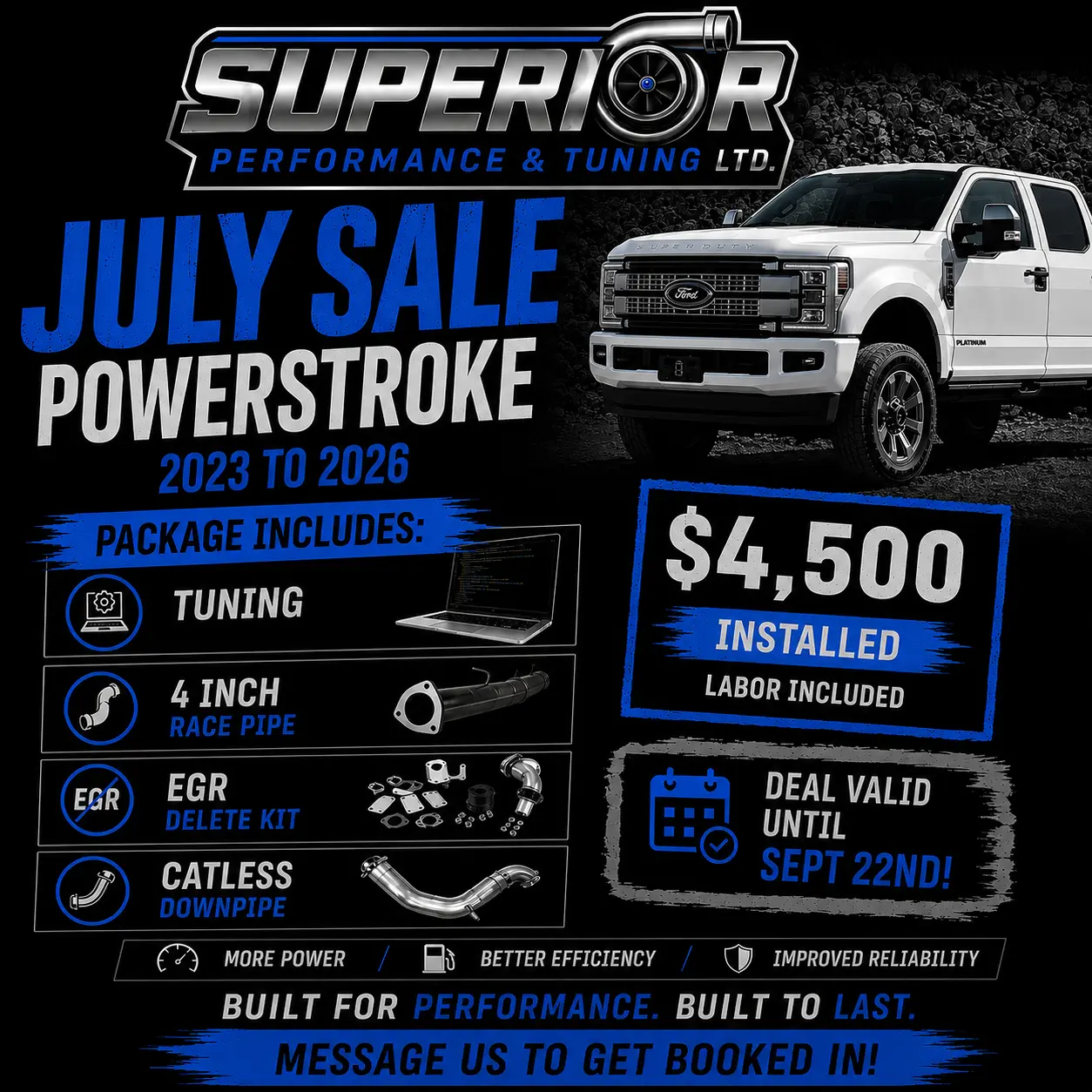 Summer Sale — Powerstroke 2023 to 2026, $4,500 installed